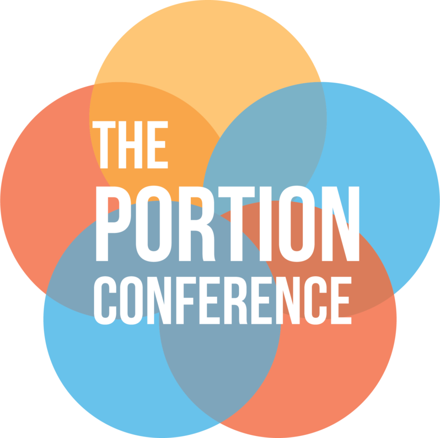 Portion Conference logo with colorful circles